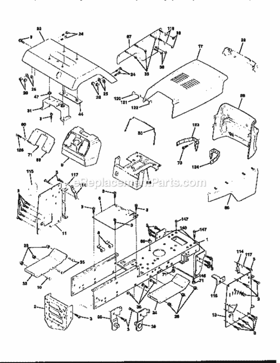 Page B Diagram and Parts List for 917258591  Craftsman Lawn Tractor