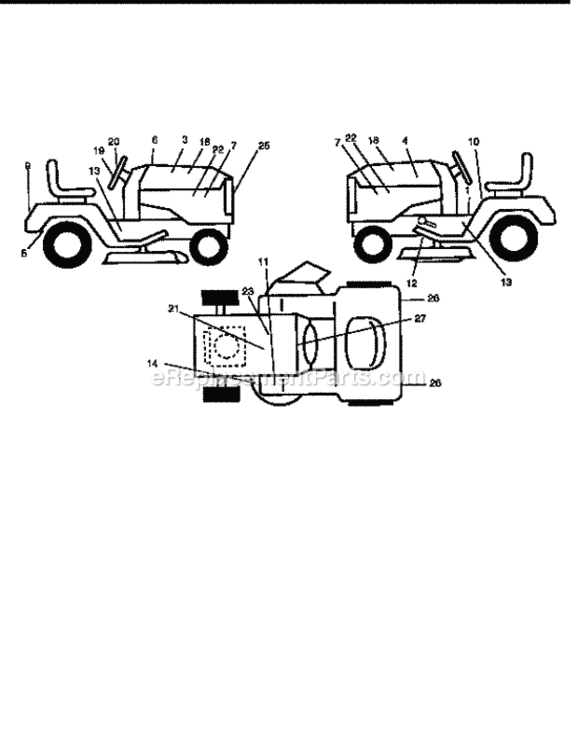 Page F Diagram and Parts List for 917258591  Craftsman Lawn Tractor