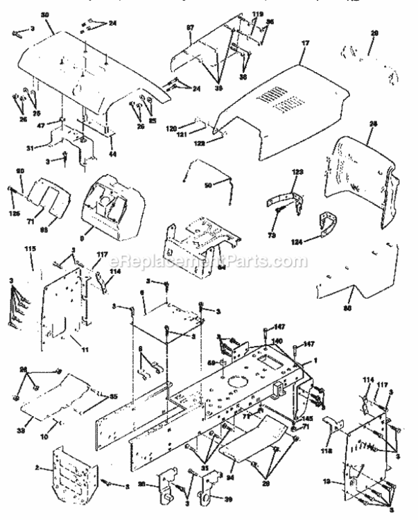 Page B Diagram and Parts List for 917258592  Craftsman Lawn Tractor