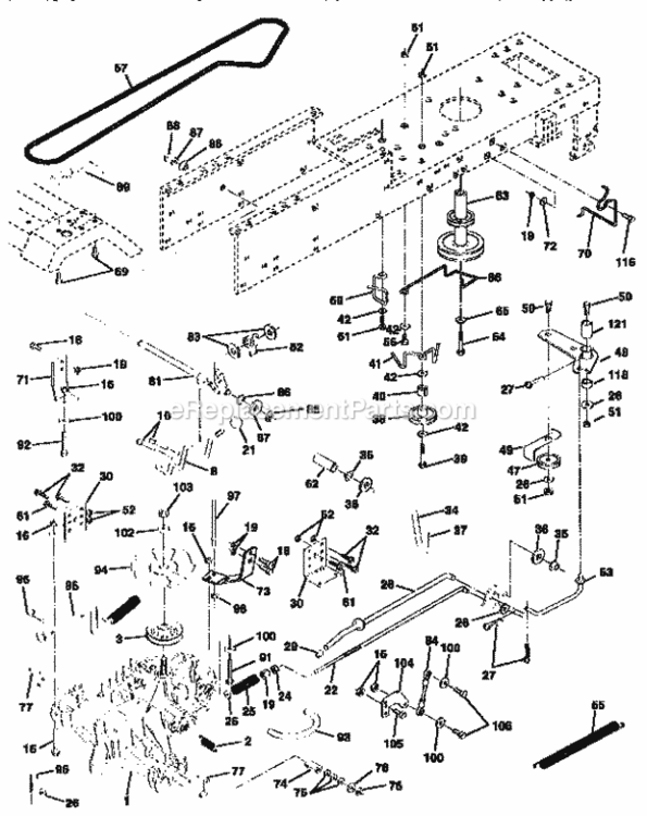 Page C Diagram and Parts List for 917258592  Craftsman Lawn Tractor