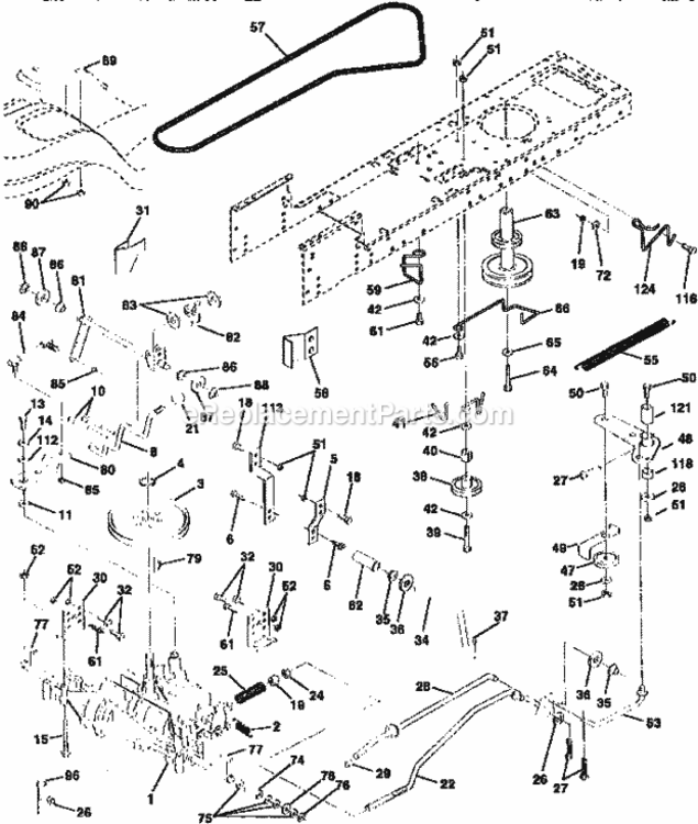 Page C Diagram and Parts List for 917258660  Craftsman Lawn Tractor