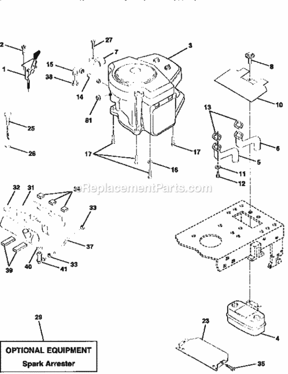 Page E Diagram and Parts List for 917258660  Craftsman Lawn Tractor