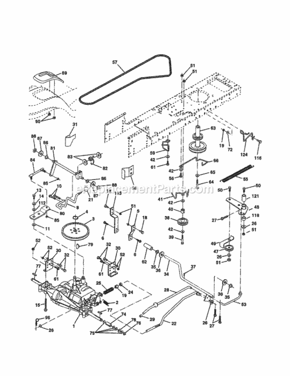 Page C Diagram and Parts List for 917258661  Craftsman Lawn Tractor