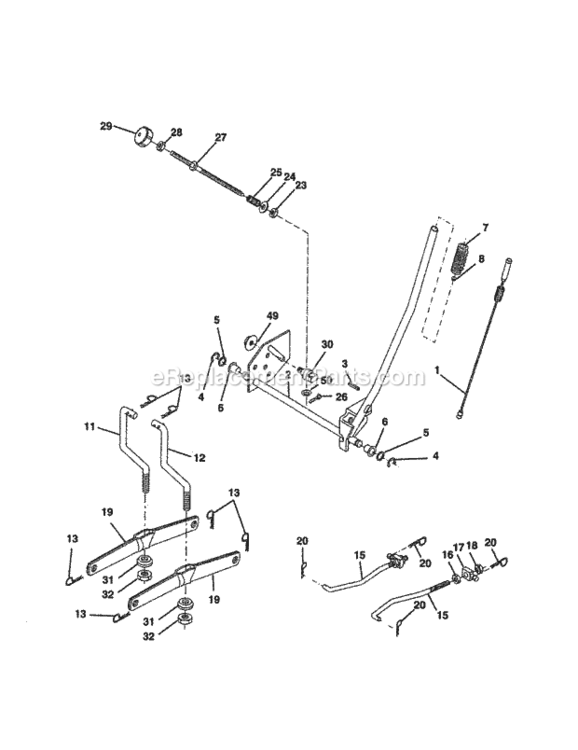 Page F Diagram and Parts List for 917258661  Craftsman Lawn Tractor