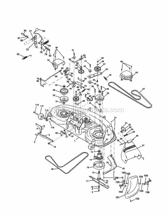 Page G Diagram and Parts List for 917258661  Craftsman Lawn Tractor