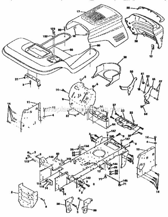 Page B Diagram and Parts List for 917258662  Craftsman Lawn Tractor
