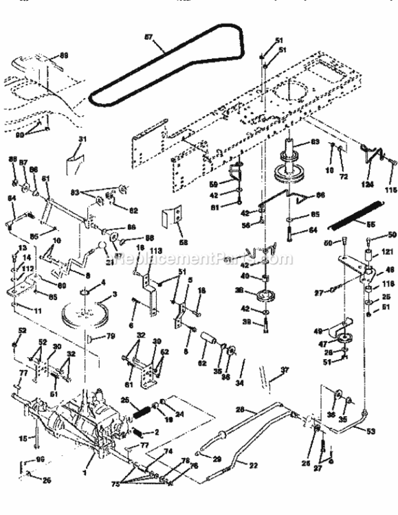 Page C Diagram and Parts List for 917258662  Craftsman Lawn Tractor