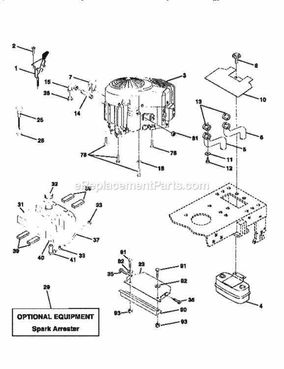 Page E Diagram and Parts List for 917258662  Craftsman Lawn Tractor