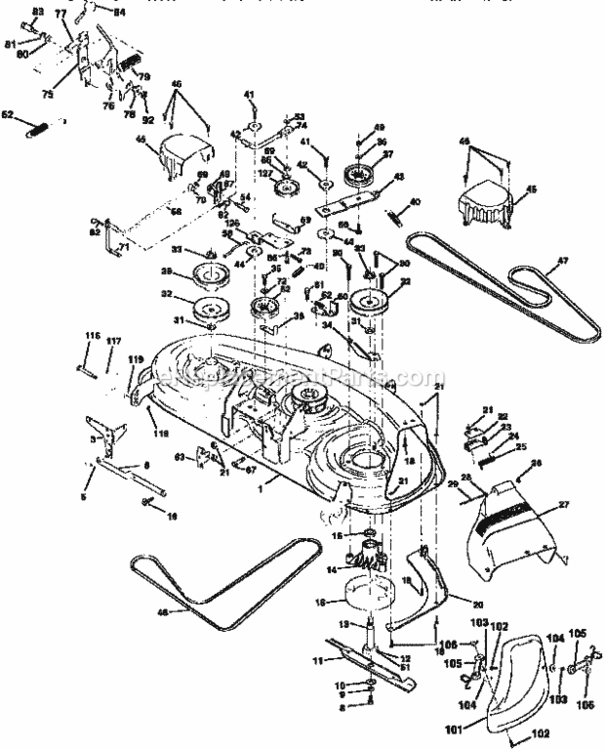 Page G Diagram and Parts List for 917258662  Craftsman Lawn Tractor