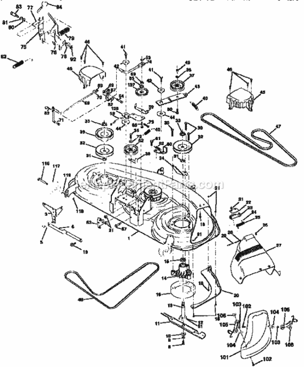 Page G Diagram and Parts List for 917258663  Craftsman Lawn Tractor