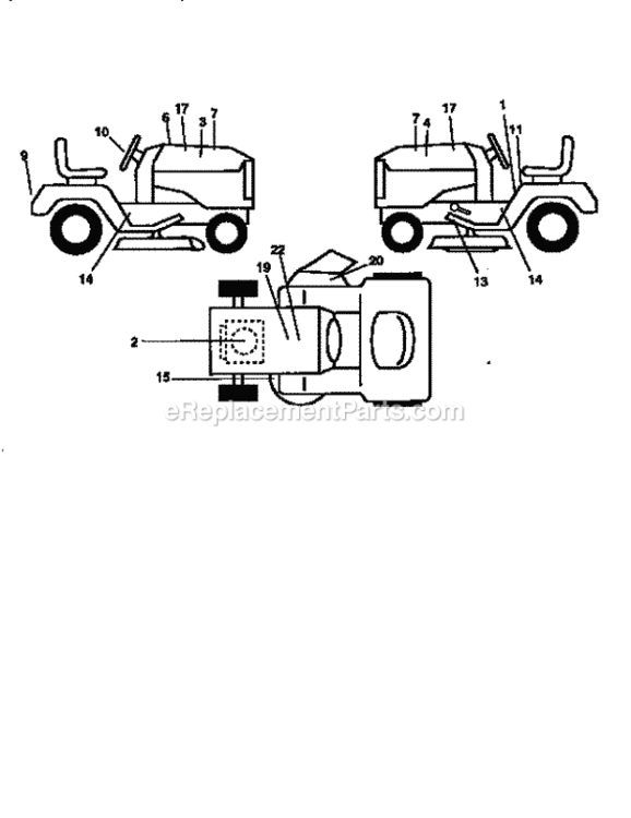 Page I Diagram and Parts List for 917258663  Craftsman Lawn Tractor