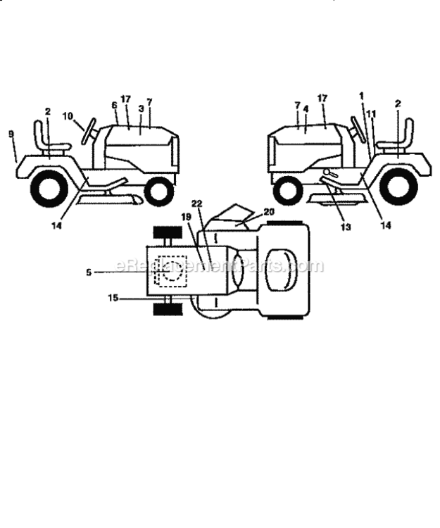 Page I Diagram and Parts List for 917258670  Craftsman Lawn Tractor