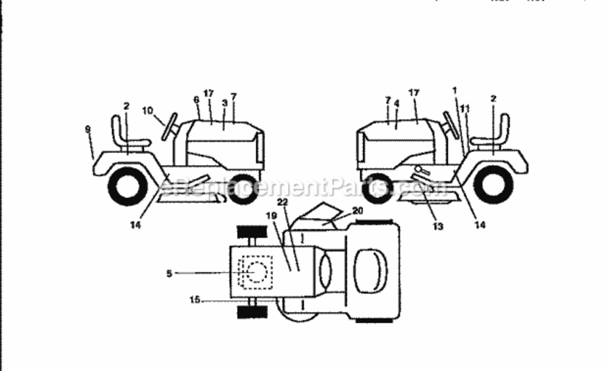 Page J Diagram and Parts List for 917258671  Craftsman Lawn Tractor