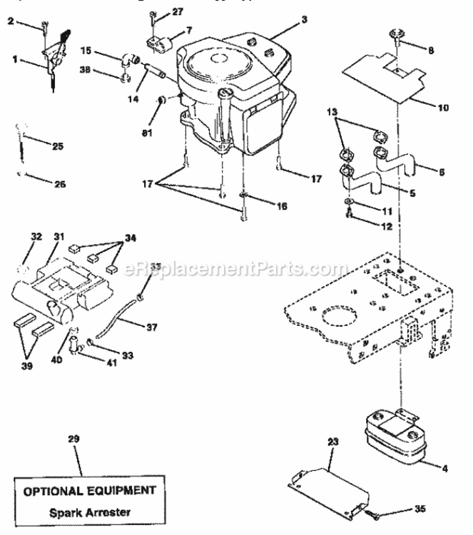 Page E Diagram and Parts List for 917258671  Craftsman Lawn Tractor