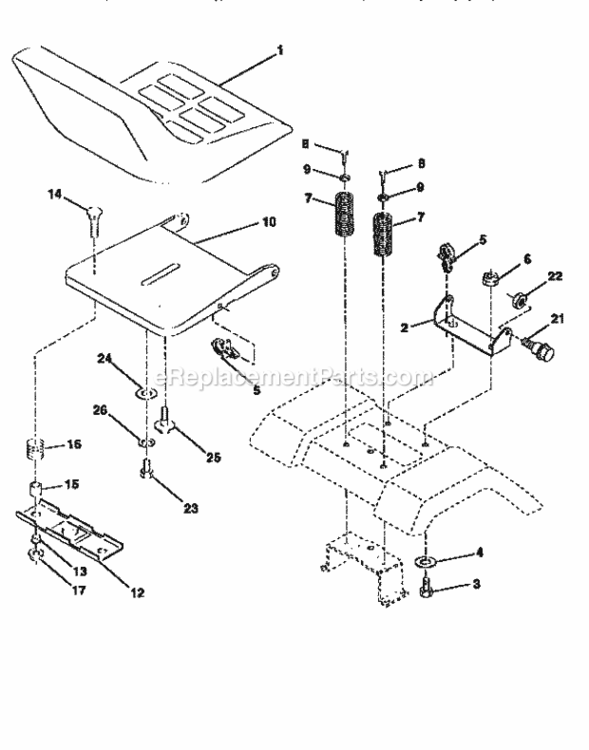 Page H Diagram and Parts List for 917258671  Craftsman Lawn Tractor