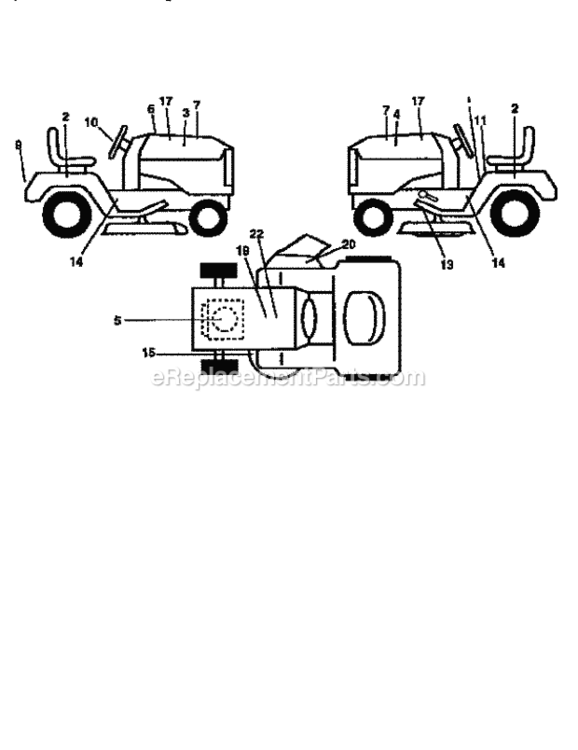 Page I Diagram and Parts List for 917258673  Craftsman Lawn Tractor