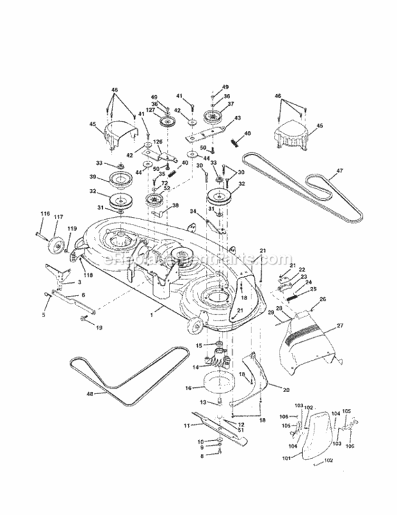 Page J Diagram and Parts List for 917258680  Craftsman Lawn Tractor