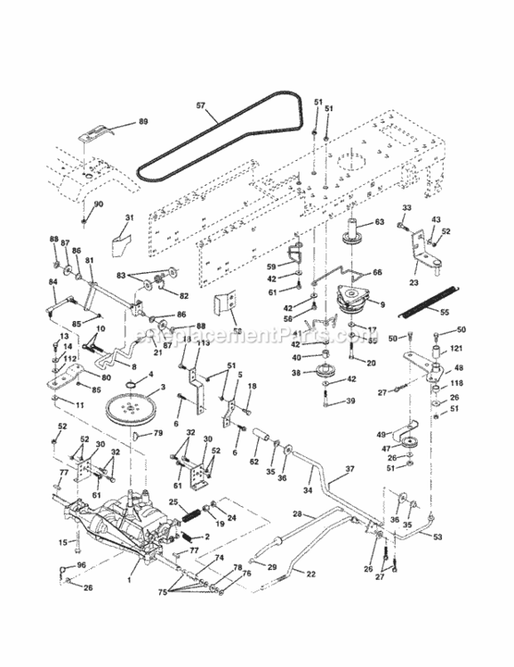 Page C Diagram and Parts List for 917258680  Craftsman Lawn Tractor