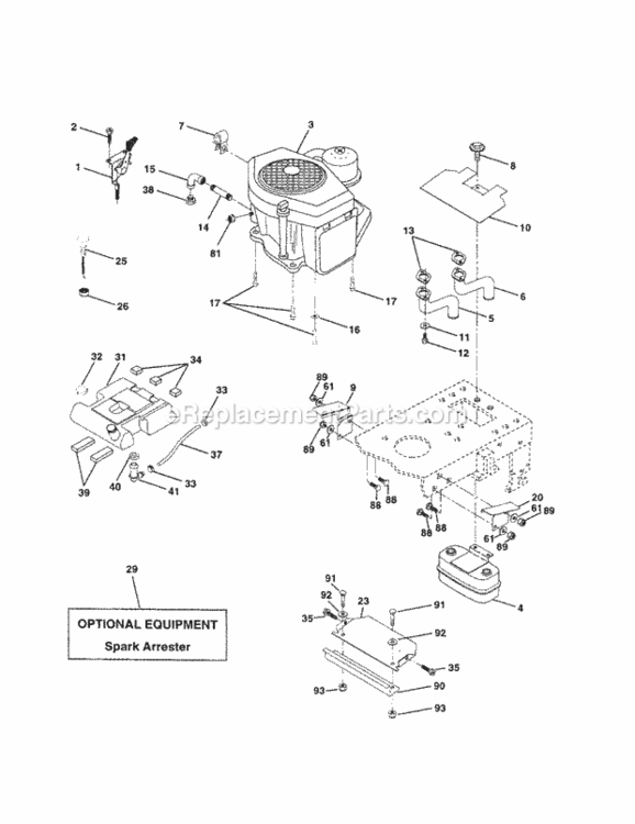 Page E Diagram and Parts List for 917258680  Craftsman Lawn Tractor