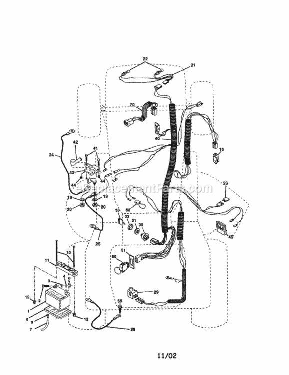 Page A Diagram and Parts List for 917258681  Craftsman Lawn Tractor