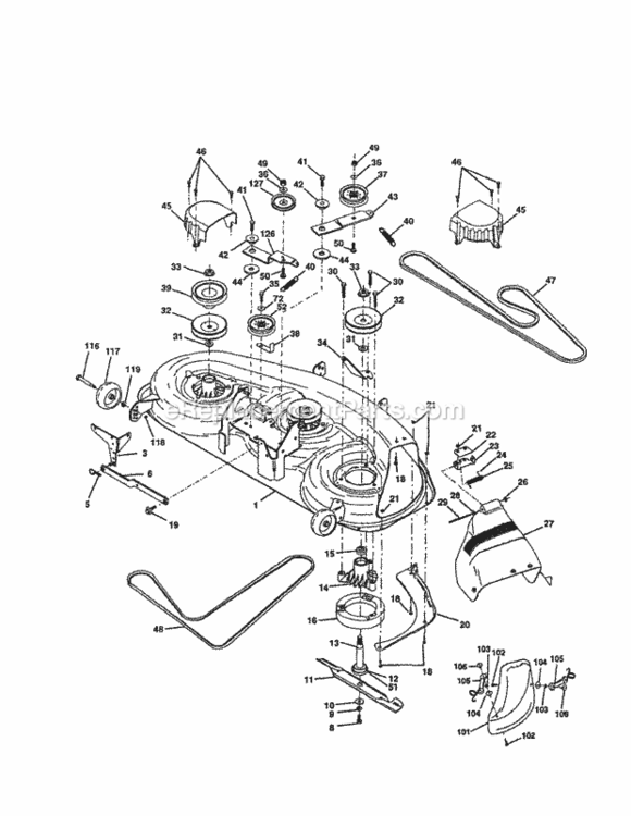 Page J Diagram and Parts List for 917258681  Craftsman Lawn Tractor