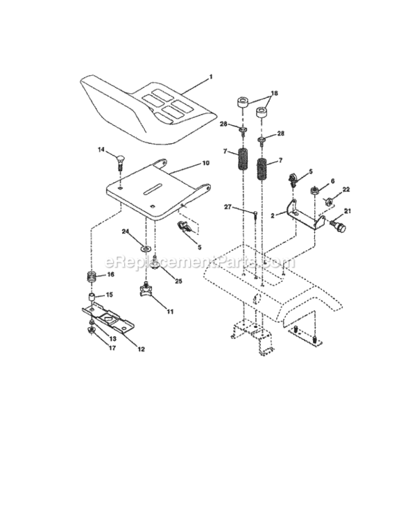 Page F Diagram and Parts List for 917258681  Craftsman Lawn Tractor