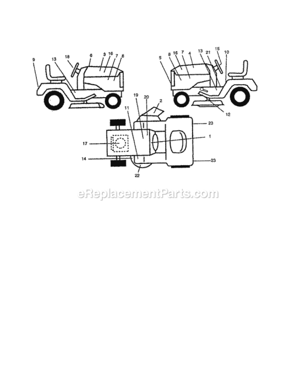 Page G Diagram and Parts List for 917258681  Craftsman Lawn Tractor
