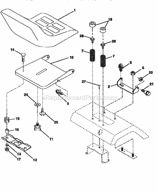 Page F Diagram and Parts List for 917258682  Craftsman Lawn Tractor