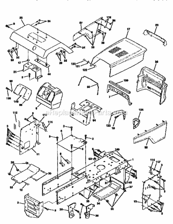 Page B Diagram and Parts List for 917258683  Craftsman Lawn Tractor