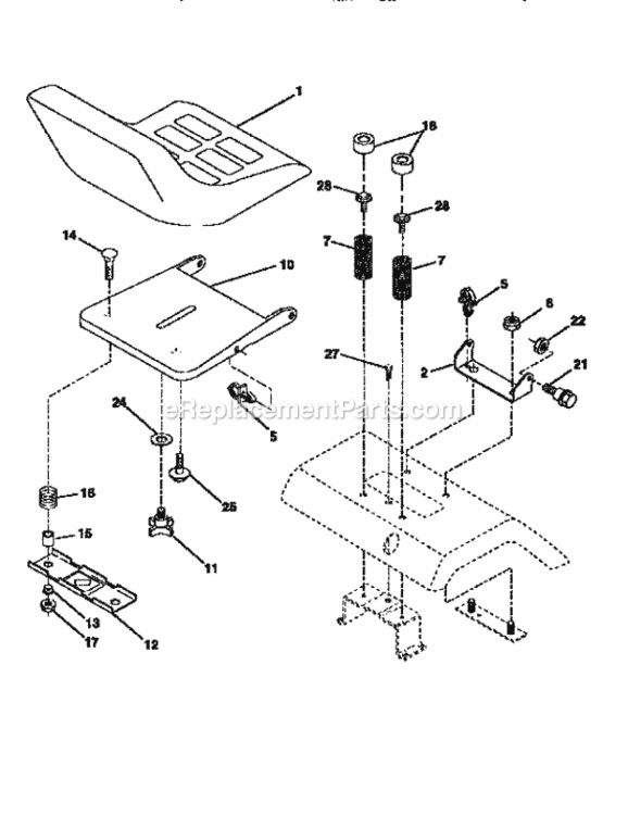 Page F Diagram and Parts List for 917258683  Craftsman Lawn Tractor
