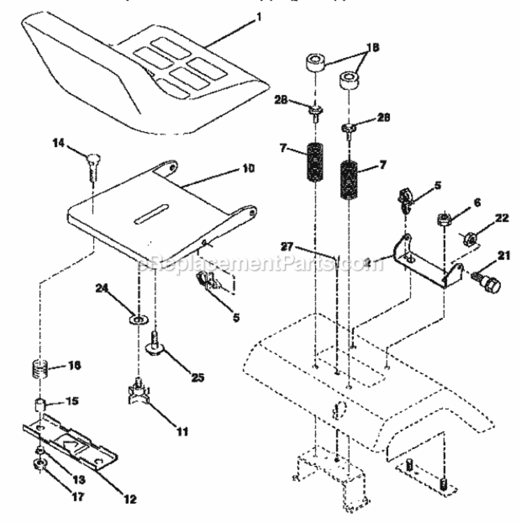 Page F Diagram and Parts List for 917258685  Craftsman Lawn Tractor