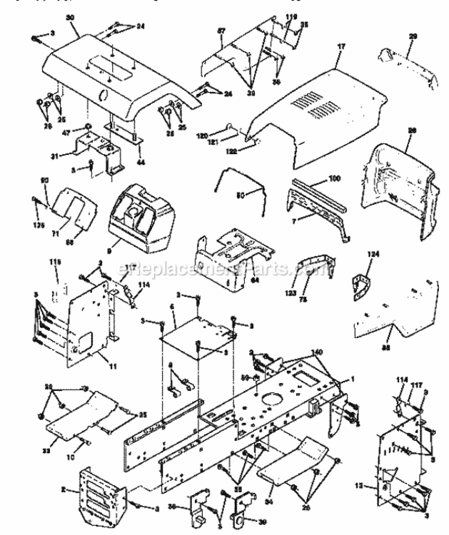 Page B Diagram and Parts List for 917258690  Craftsman Lawn Tractor