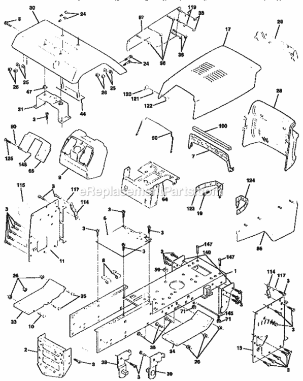 Page B Diagram and Parts List for 917258692  Craftsman Lawn Tractor