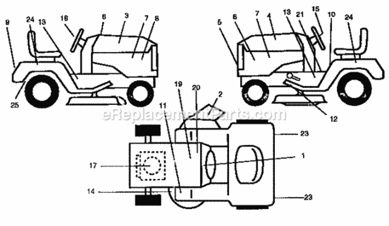 Page G Diagram and Parts List for 917258692  Craftsman Lawn Tractor