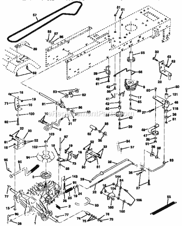 Page C Diagram and Parts List for 917258693  Craftsman Lawn Tractor