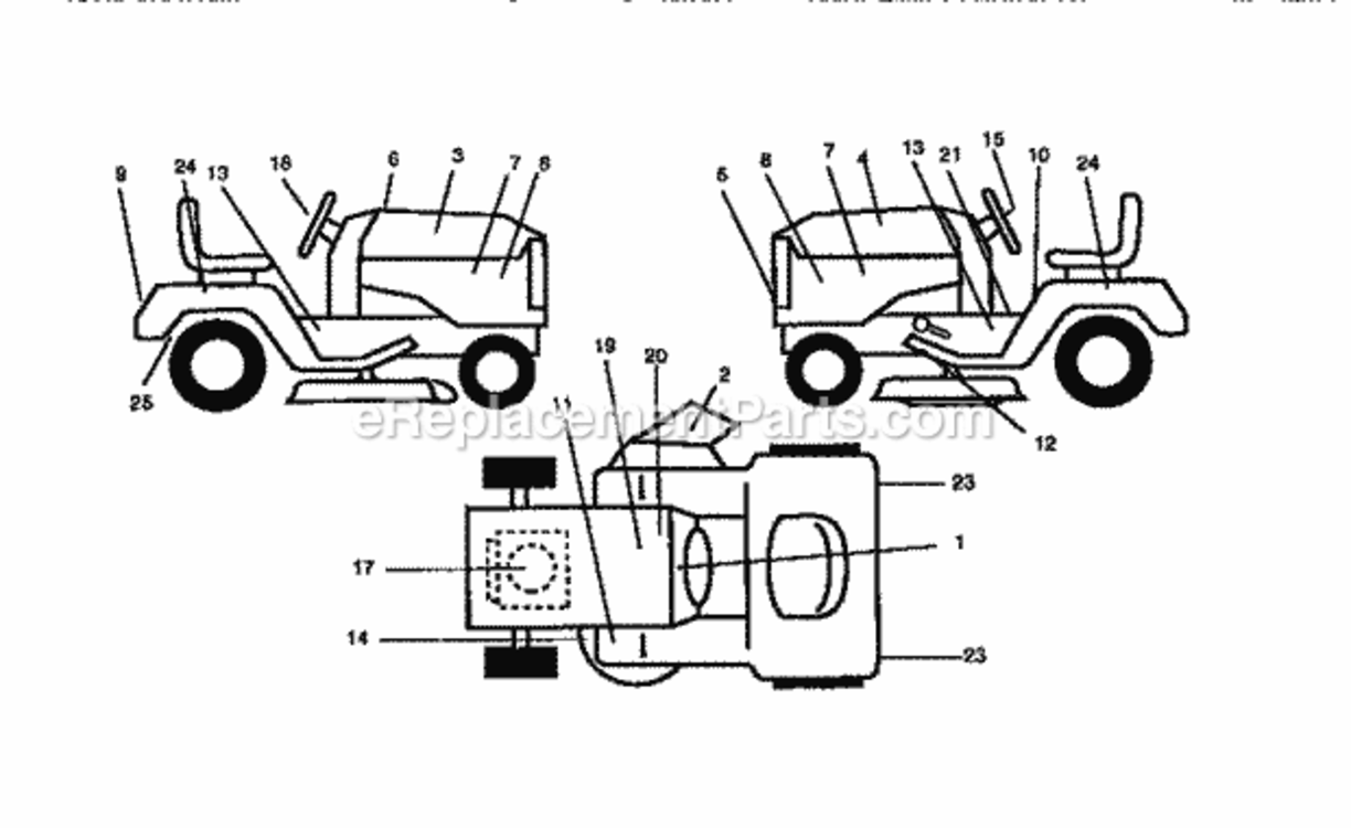 Page G Diagram and Parts List for 917258693  Craftsman Lawn Tractor