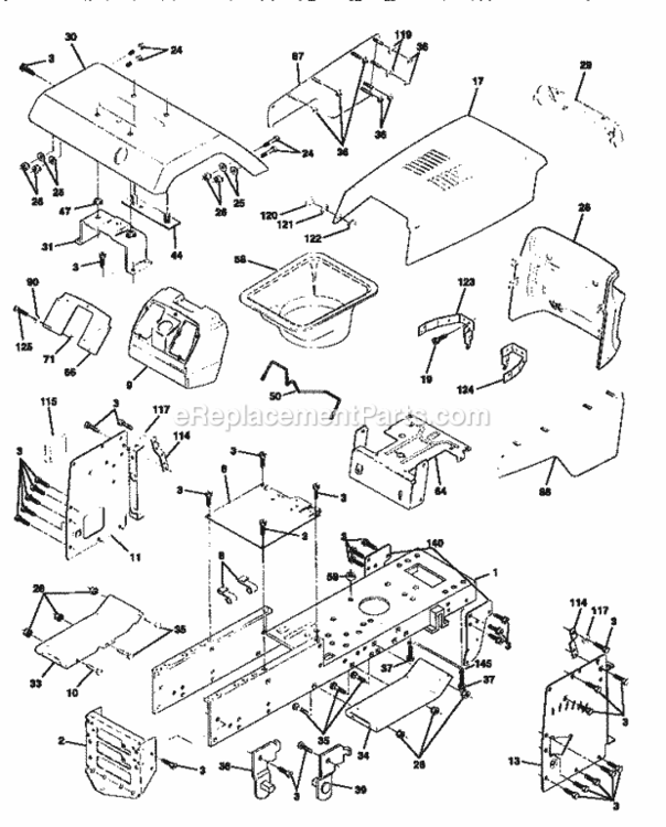 Page B Diagram and Parts List for 917258694  Craftsman Lawn Tractor
