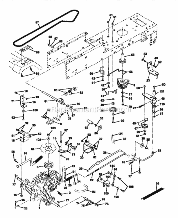 Page C Diagram and Parts List for 917258694  Craftsman Lawn Tractor