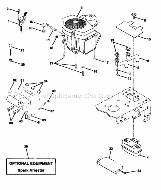Page E Diagram and Parts List for 917258694  Craftsman Lawn Tractor