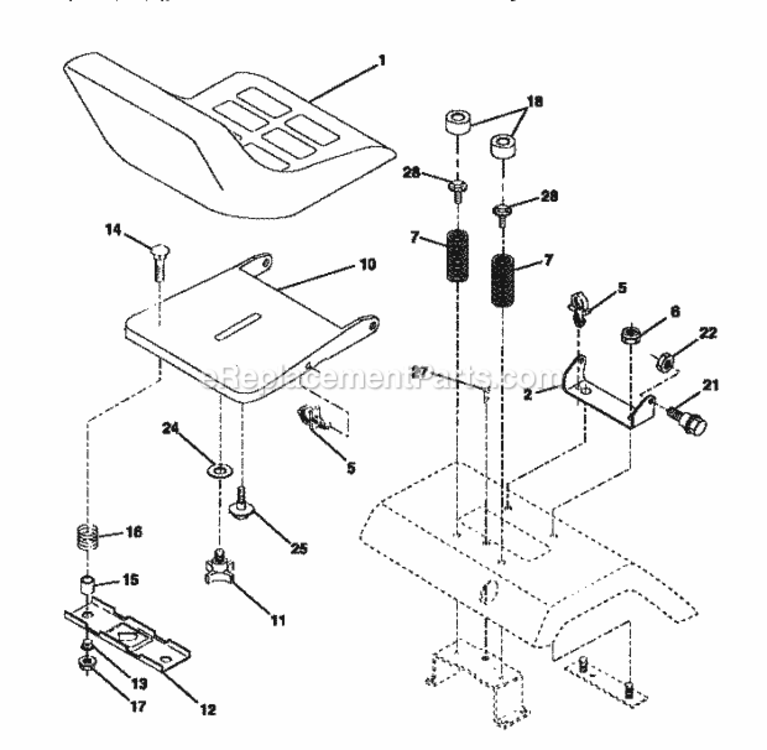 Page F Diagram and Parts List for 917258694  Craftsman Lawn Tractor