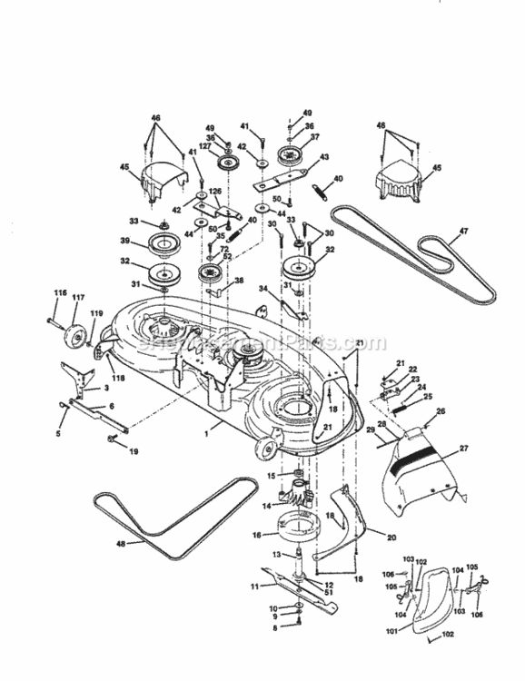 Page J Diagram and Parts List for 917258695  Craftsman Lawn Tractor