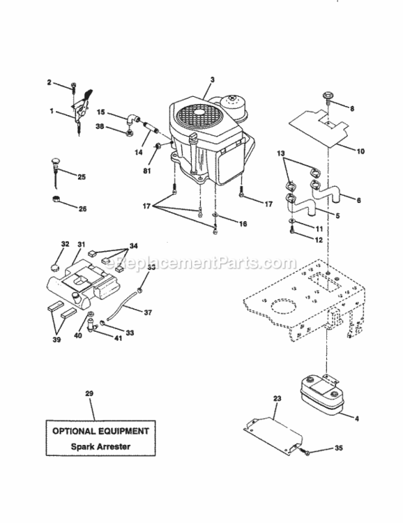 Page E Diagram and Parts List for 917258695  Craftsman Lawn Tractor