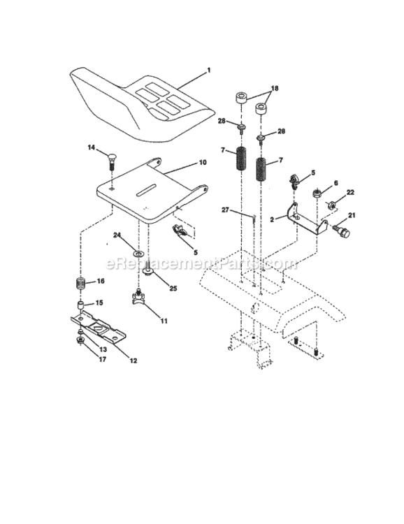 Page F Diagram and Parts List for 917258695  Craftsman Lawn Tractor