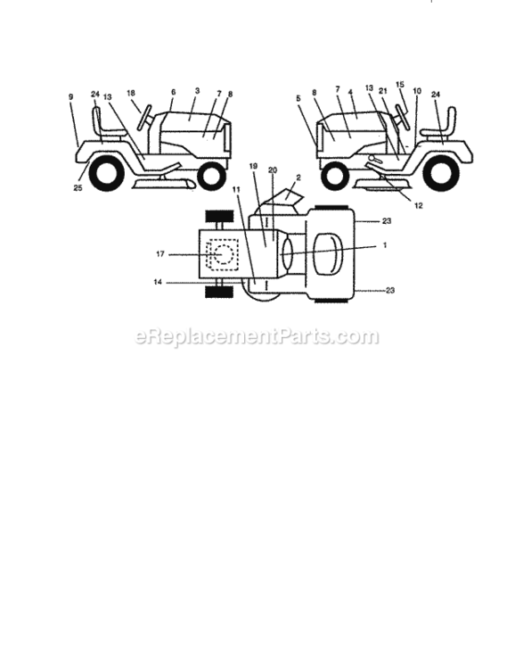 Page G Diagram and Parts List for 917258695  Craftsman Lawn Tractor
