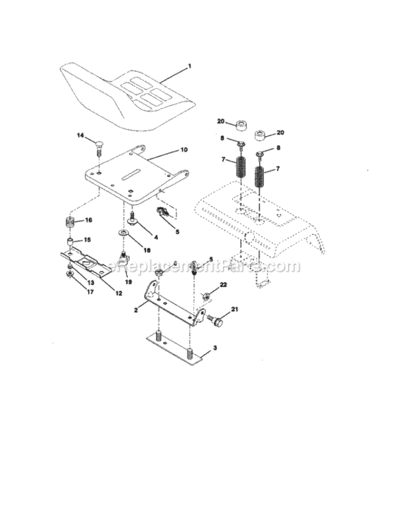 Page E Diagram and Parts List for 917258780  Craftsman Lawn Tractor