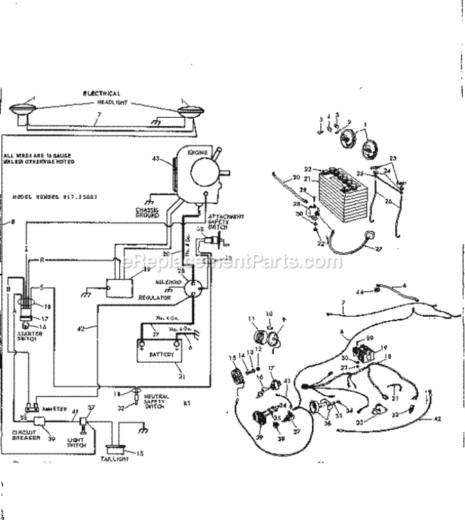 Page E Diagram and Parts List for 91725881  Craftsman Lawn Tractor