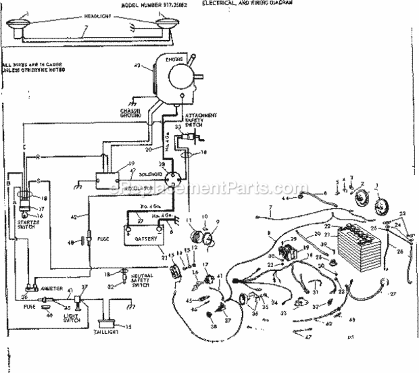 Page D Diagram and Parts List for 91725882  Craftsman Lawn Tractor