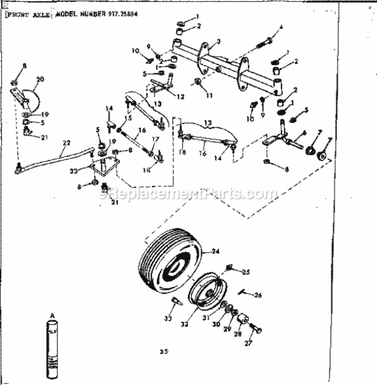 Page B Diagram and Parts List for 91725884  Craftsman Lawn Tractor