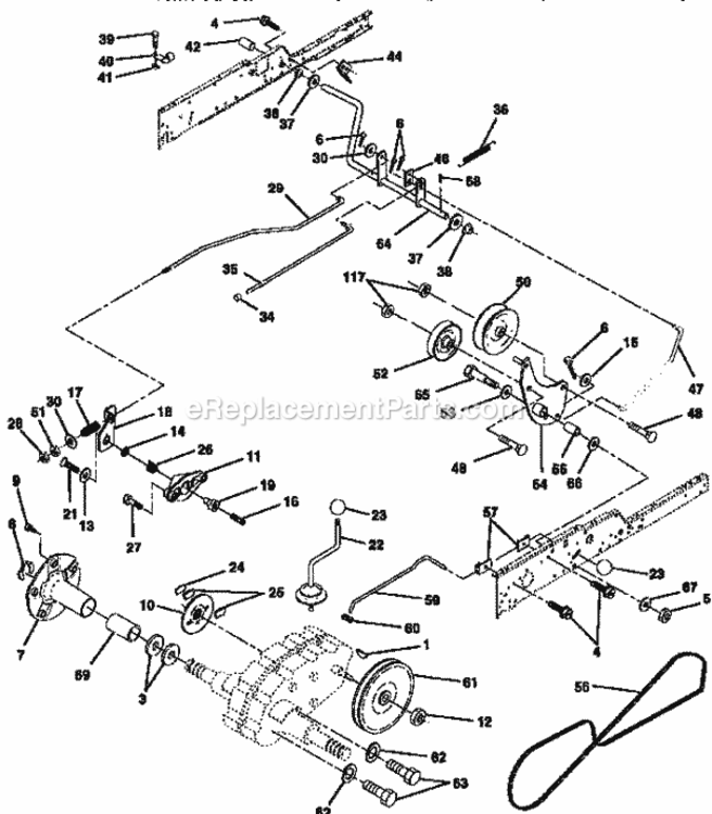Page C Diagram and Parts List for 917258860  Craftsman Lawn Tractor