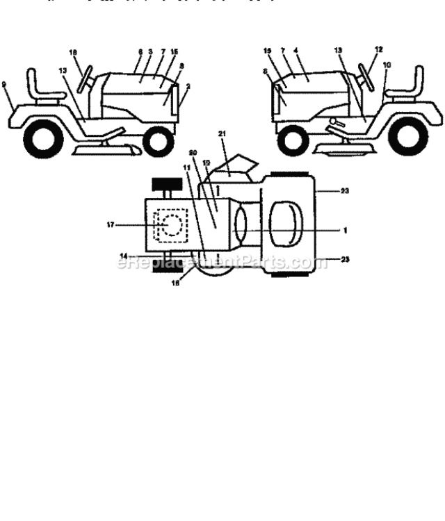 Page G Diagram and Parts List for 917258860  Craftsman Lawn Tractor